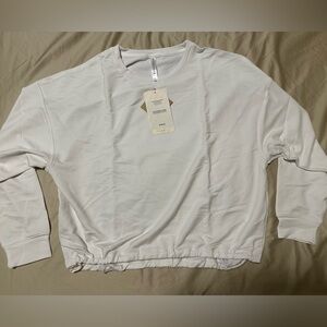 Fabletics white cinched pullover size small